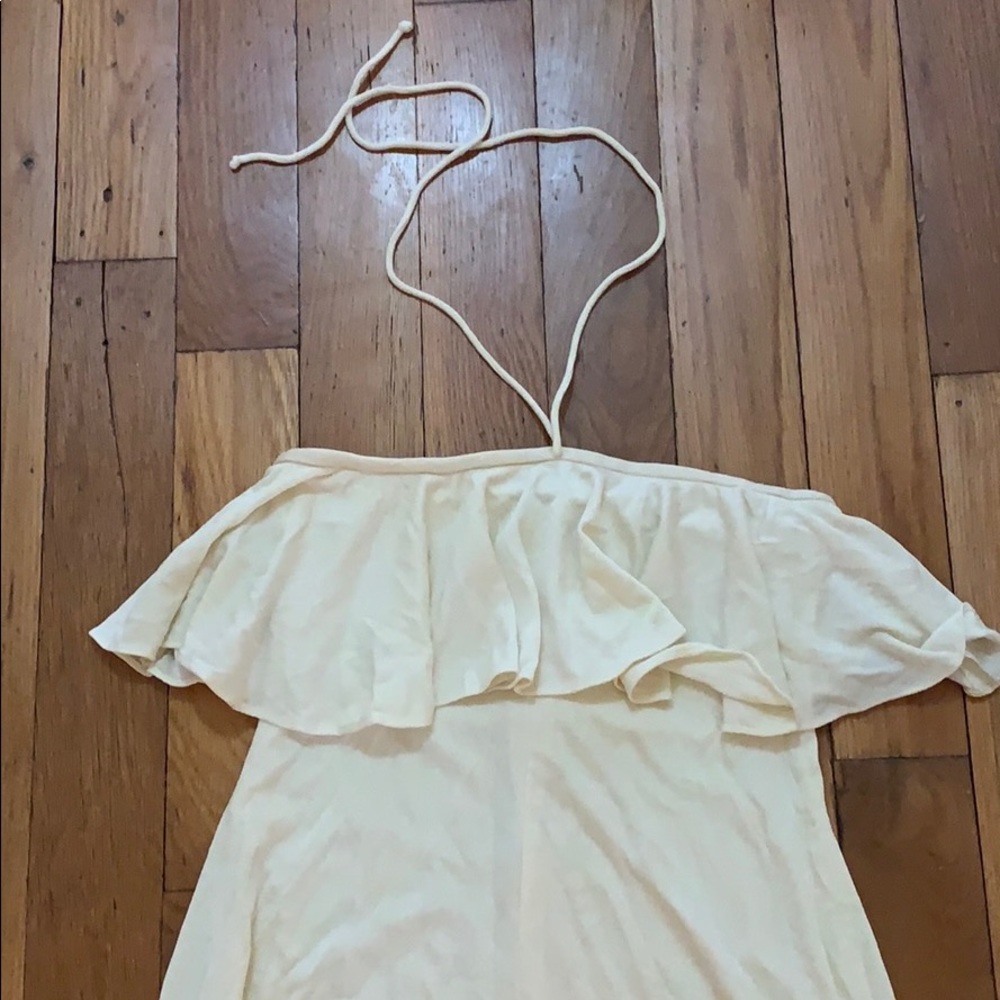 Cream Vintage 70s Maxi with ruffle detail